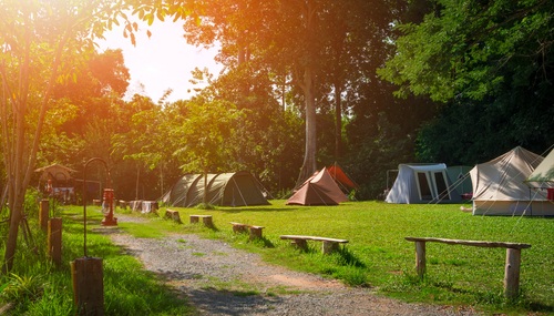 Tent Camping at a Campground